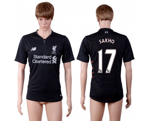 Liverpool #17 Sakho Away Soccer Club Jersey